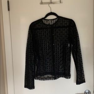 cotton & poly lace snap up blouse